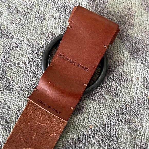 Michael Kors Wide Brown Leather Belt main image 5